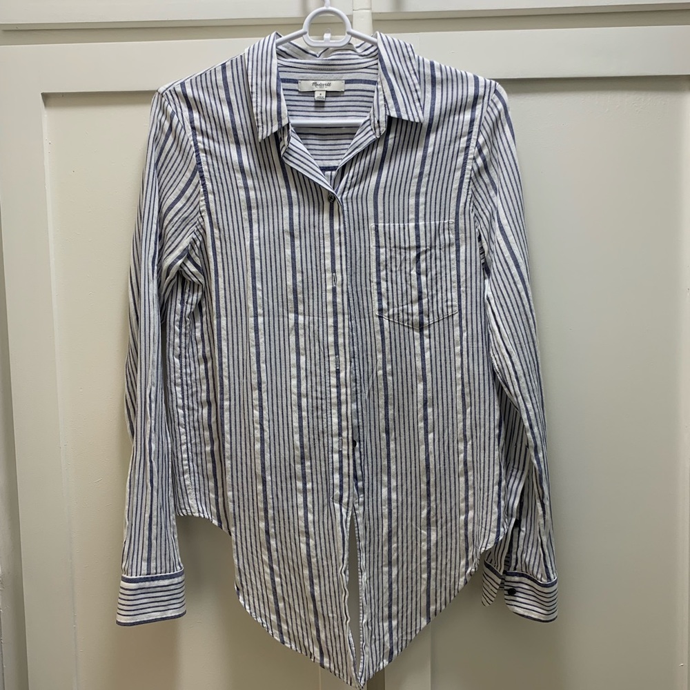 Madewell Button Down Tie Front Shirt